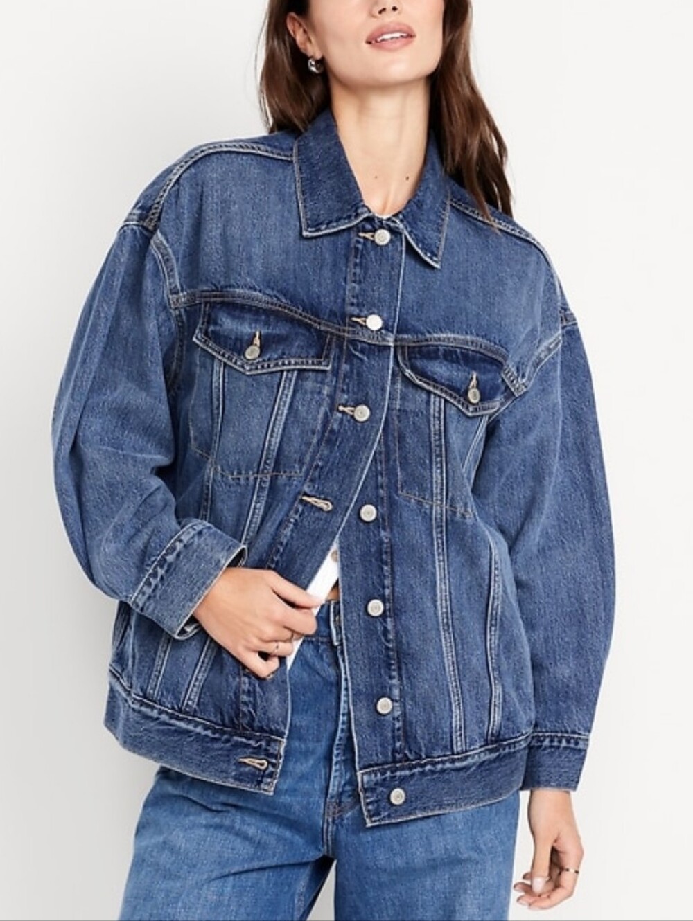 NWT Old Navy Oversized Jean Trucker Jacket - Small